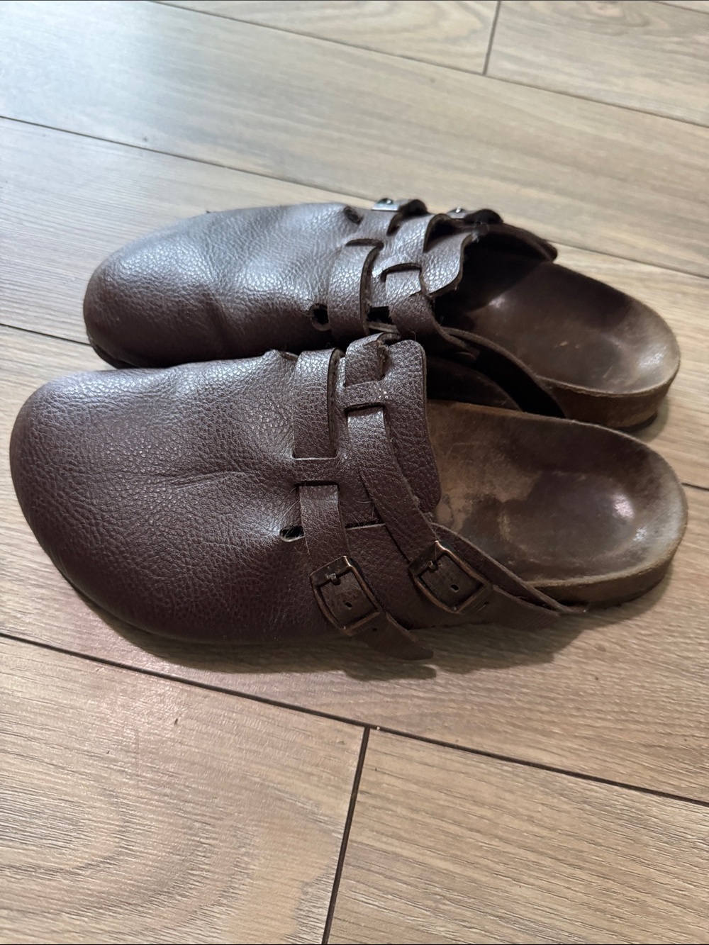 Birkenstock Brown Leather Clog Sandals
